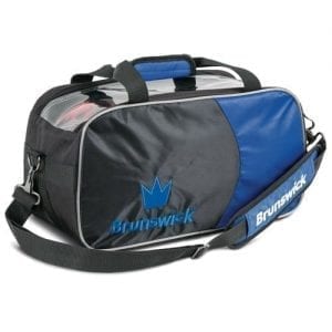 Brunswick Crown Double Tote Blue Plus Shoes 2 Ball Bowling Bag