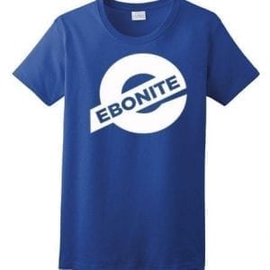 Ebonite Women's T-Shirt Bowling Shirt 100% Ultra Royal Blue White