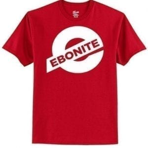 Ebonite Men's T-Shirt Bowling Shirt 100% Cotton Red White