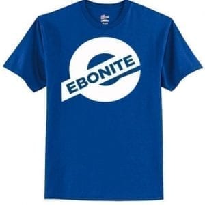 Ebonite Men's T-Shirt Bowling Shirt 100% Cotton Royal Blue White