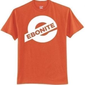Ebonite Men's T-Shirt Bowling Shirt 100% Cotton Orange White