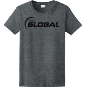 900 Gobal Women's T-Shirt Bowling Shirt 100% Ultra Cotton Black Dark Heather