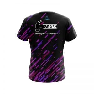 Hammer Deep Purple Stripes CoolWick Bowling Jersey | BowlersMart