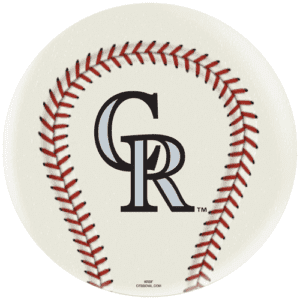 Mlb Colorado Rockies Baseball Logo Glass Framed Panel : Target