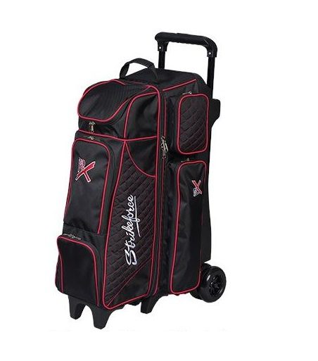 KR Strikeforce Cruiser Single Roller Bowling Bag with Top Shoe Compartment  and Side Accessory Compartment Red/White/Black