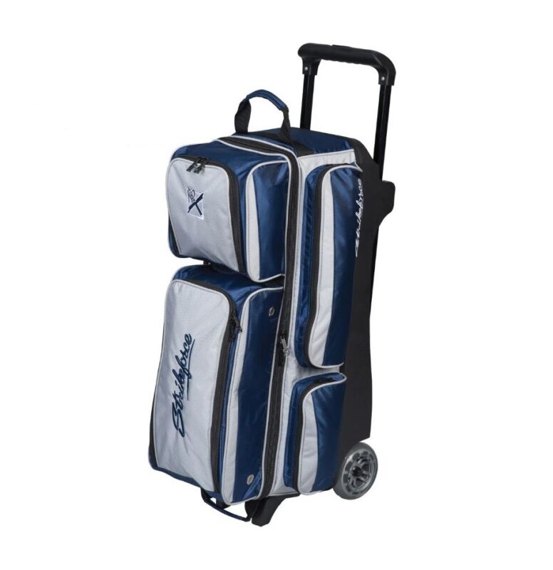 Navy Chicago Bears Triple Roller Bowling Bag