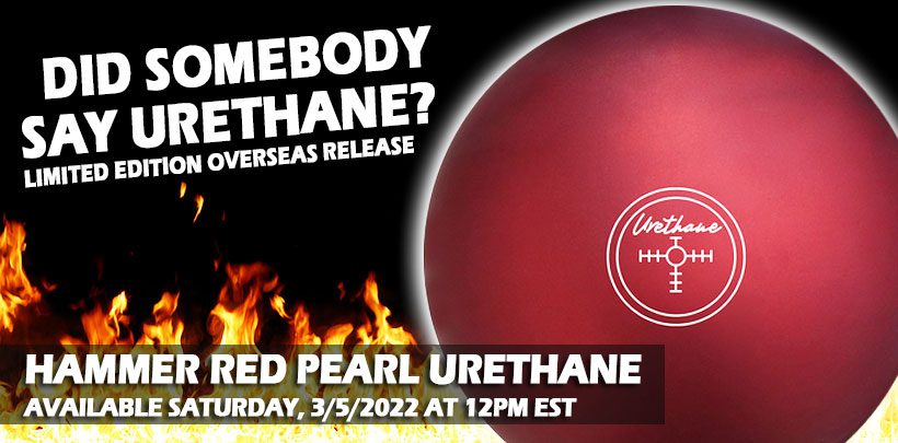 Hammer Red Pearl Urethane Asym Overseas Bowling Ball + FREE