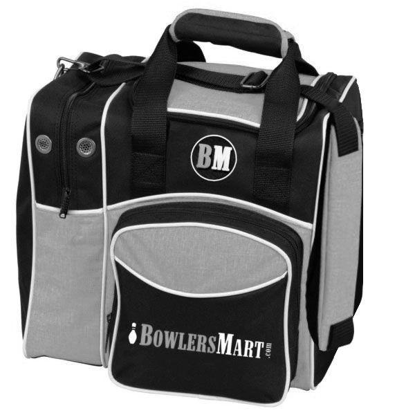 BowlersMart Curve 1 Ball Single Tote Stone Black Bowling Bag +