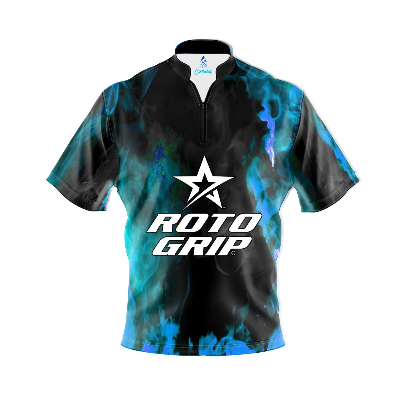 Roto Grip Blue and Yellow Color Swirl CoolWick Bowling Jersey - red/OSFA