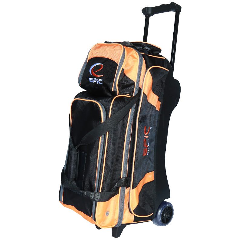 Epic 3 Ball Triple Force Premium Black Orange Bowling Bag