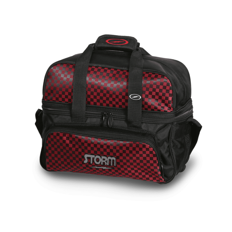 900 Global Deluxe 2 Ball Roller Bowling Bag- Black/Red/Silver