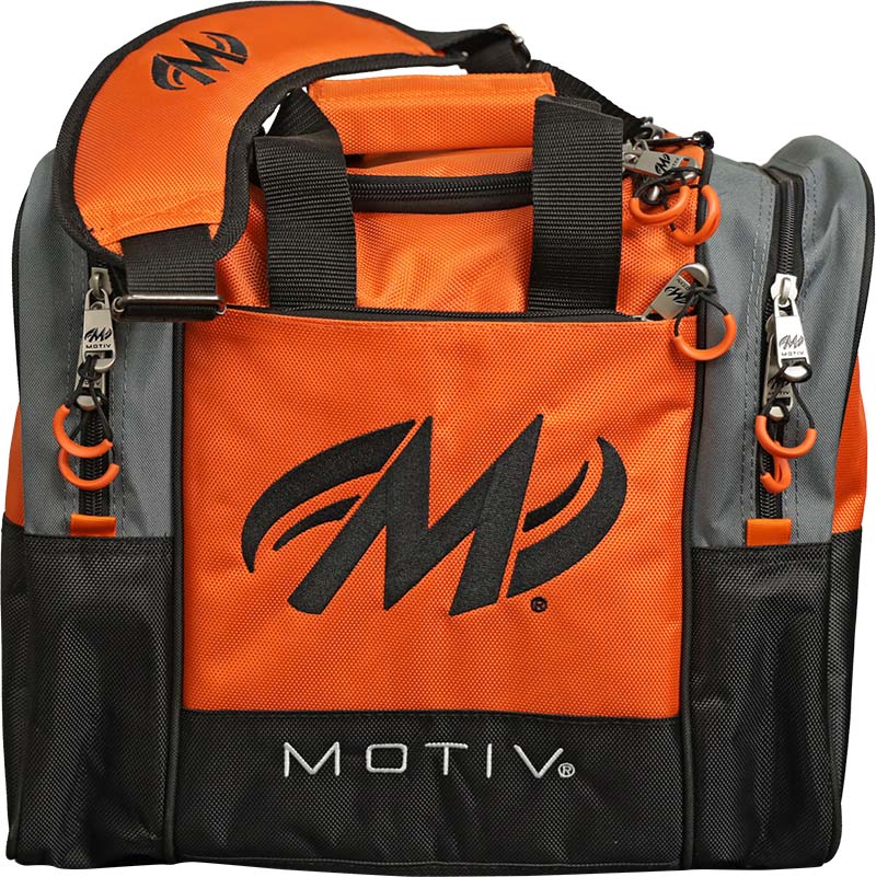 Motiv Shock Black Orange Single Tote Bowling Bag