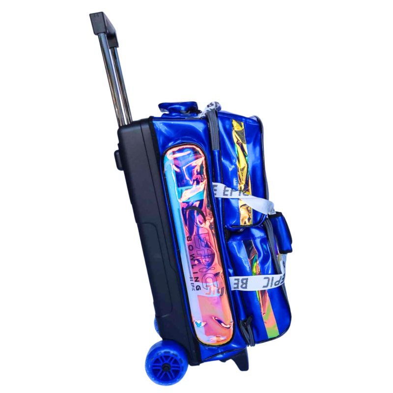 900 Global Deluxe 3 Ball Roller Bowling Bag- Blue/Gold