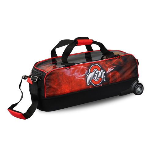 Genesis Carbon Triple Roller Bowling Bag - Black/Red