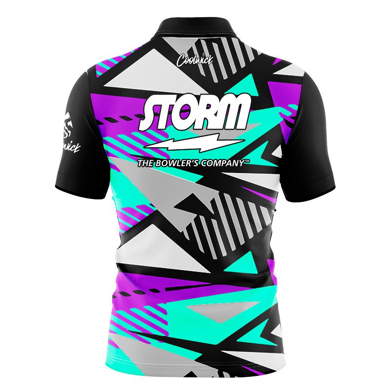 Storm Onyx Gold Quick Ship CoolWick Sash Zip Bowling Jersey | BowlersMart