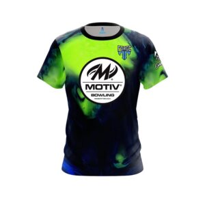 MOTIV Bowling Jersey, Blue Neon Design, Men Shirt All Sizes New