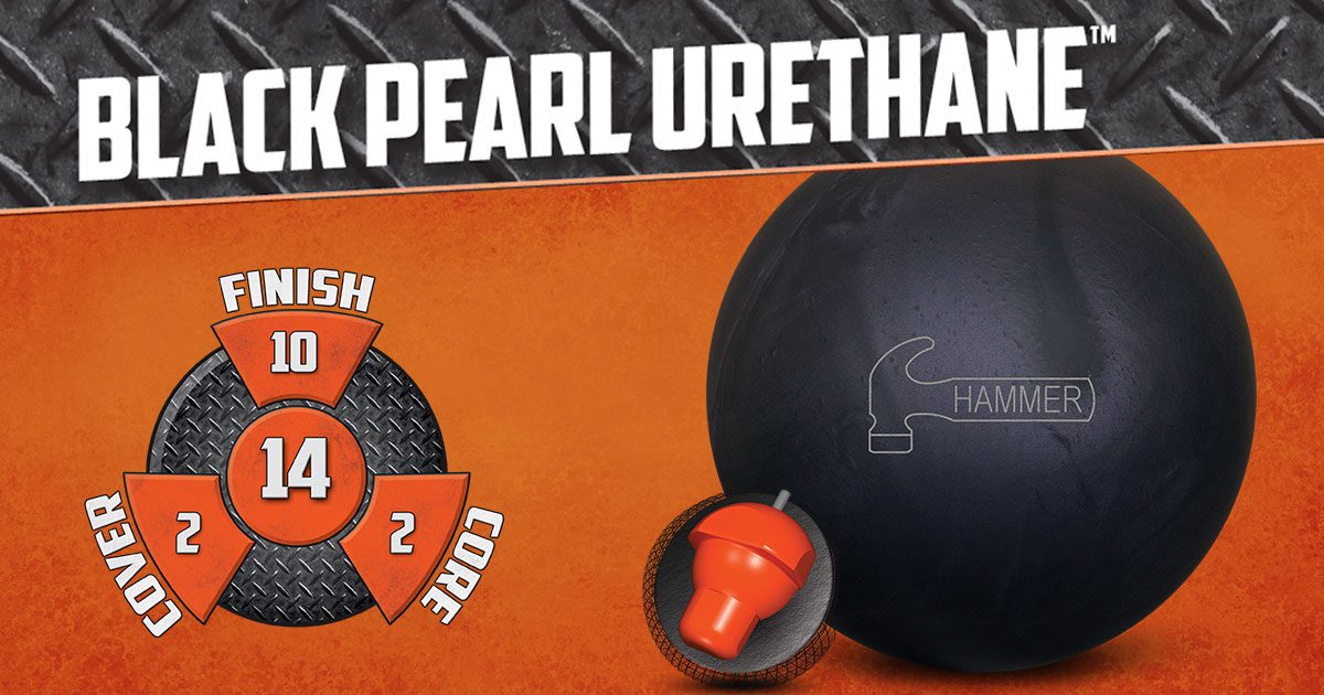 Hammer Black Pearl Urethane Bowling Ball + Free Shipping 